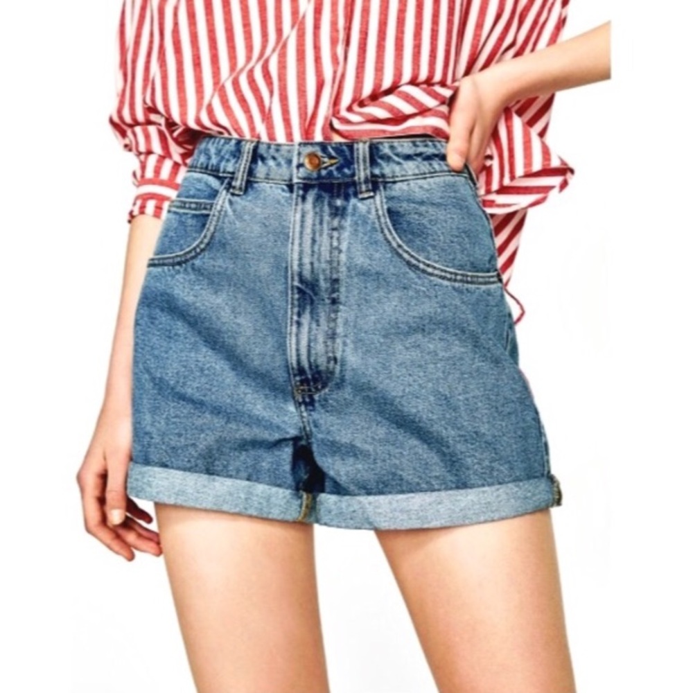 Zara high waisted mom shorts